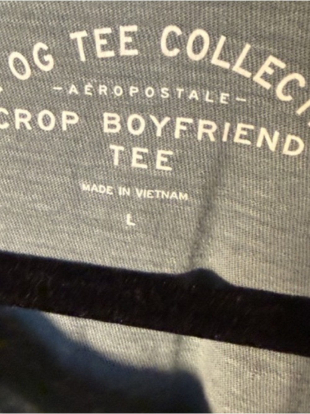 Aeropostale Cropped Henley Long Sleeve Top Sage Green Oversized Soft Tee Size L - Picture 4 of 5